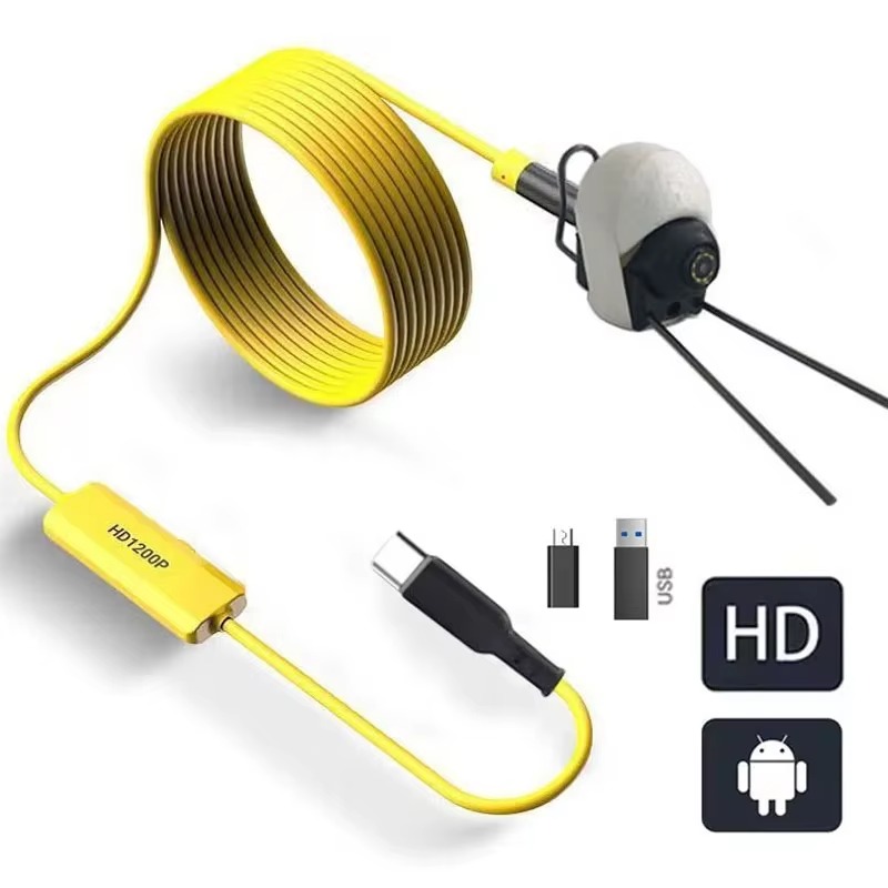 Fishing Boat Depth Finder - Yellow Cable Fish Finder Sonarl Waterproof