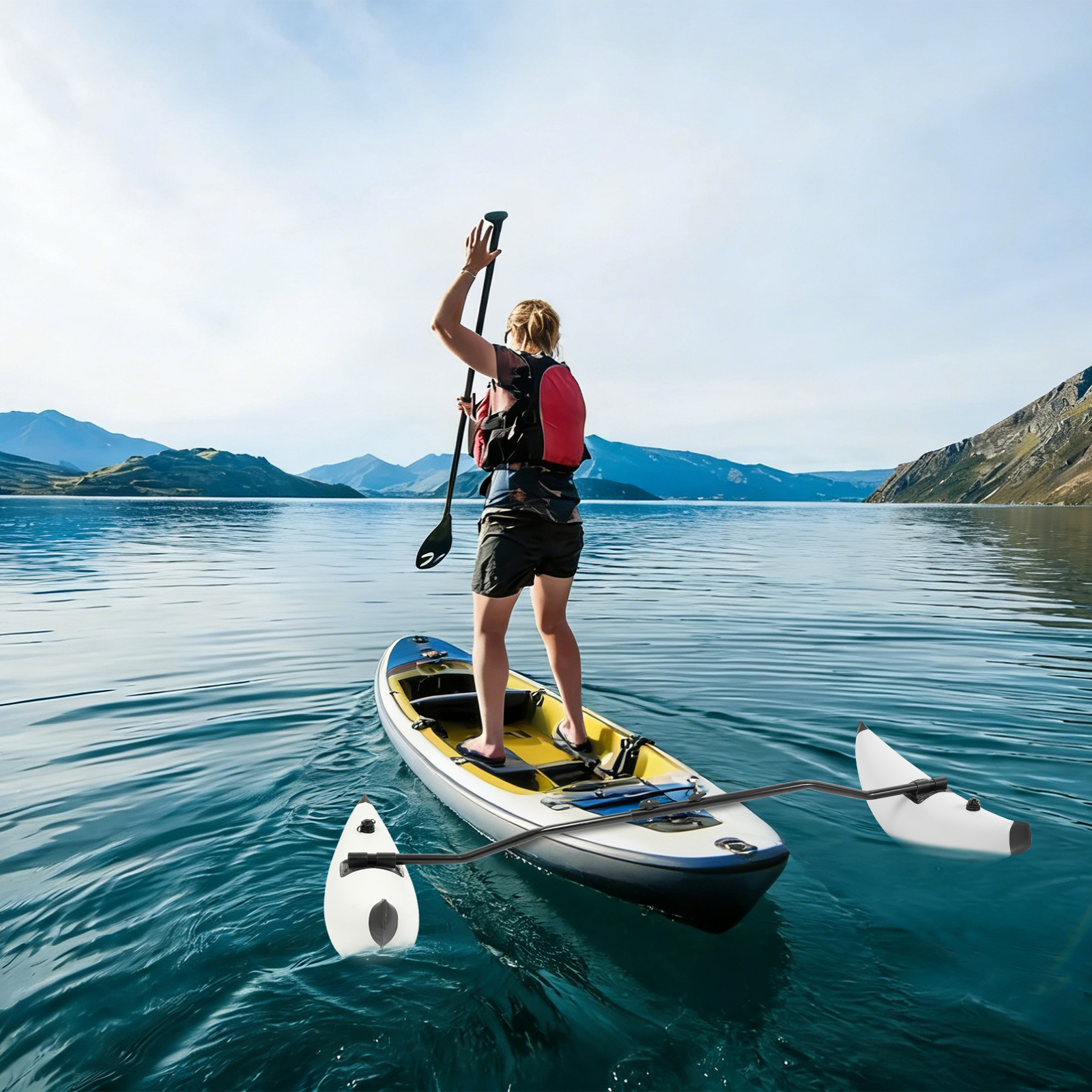 Fishing Boat Aluminum - Inflatable Kayak Outrigger Stabilizer Set PVC