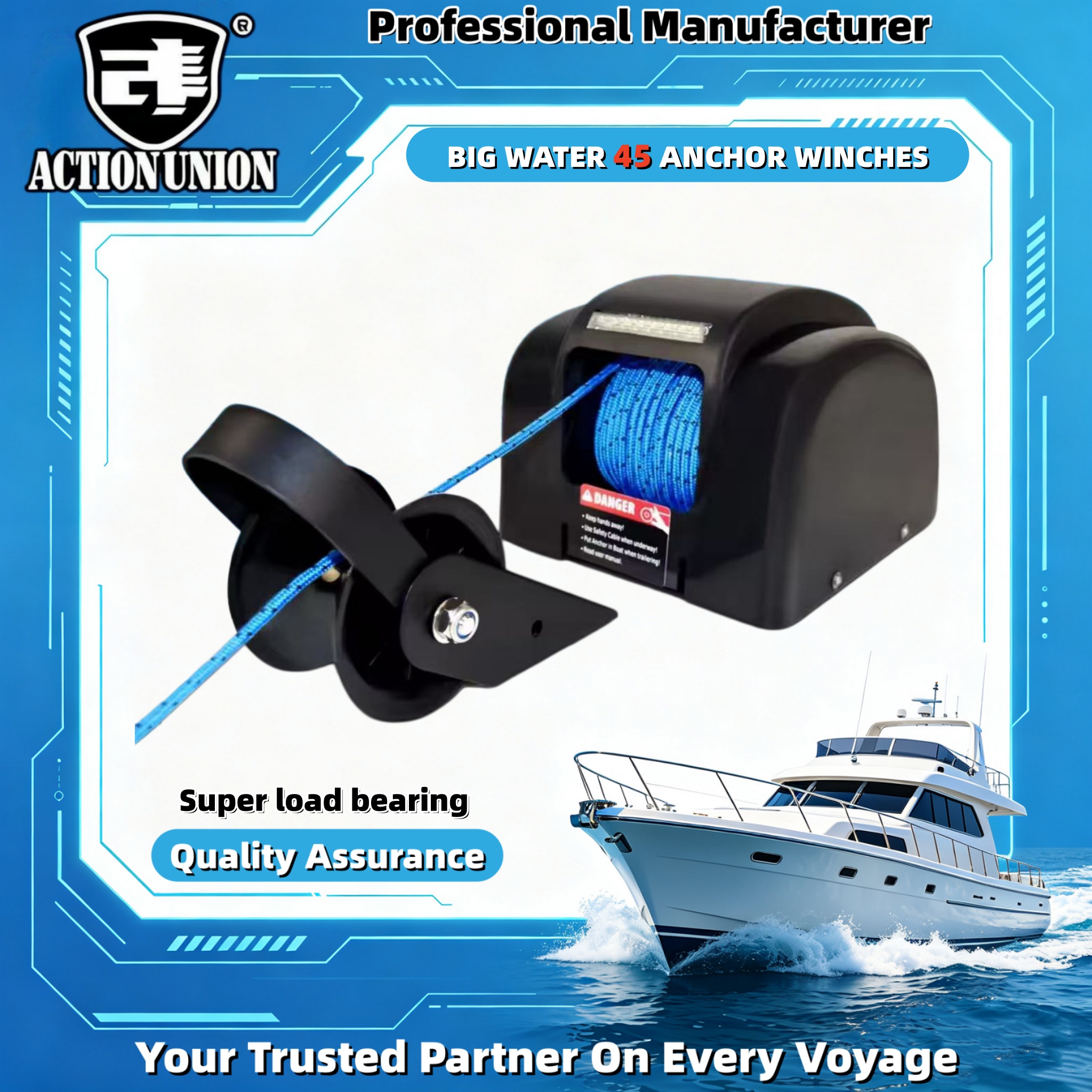 Electric anchor winch 12V, sui - Fishing Boat Steering Wheel recensie en prijs