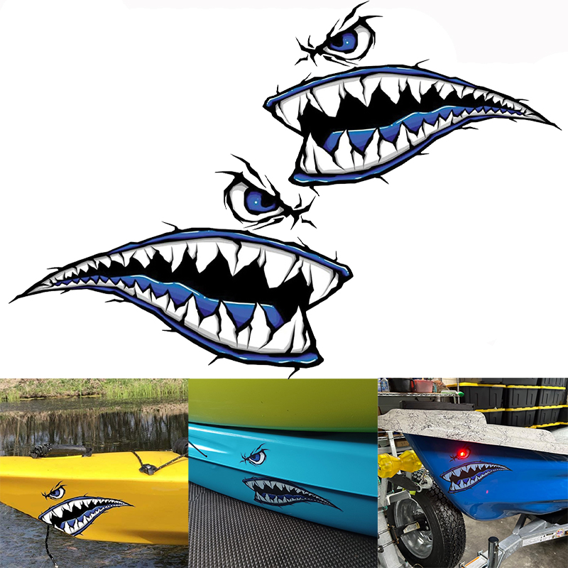 2PCS Shark Teeth Mouth Boat St - Fishing Boat Trailer recensie en prijs