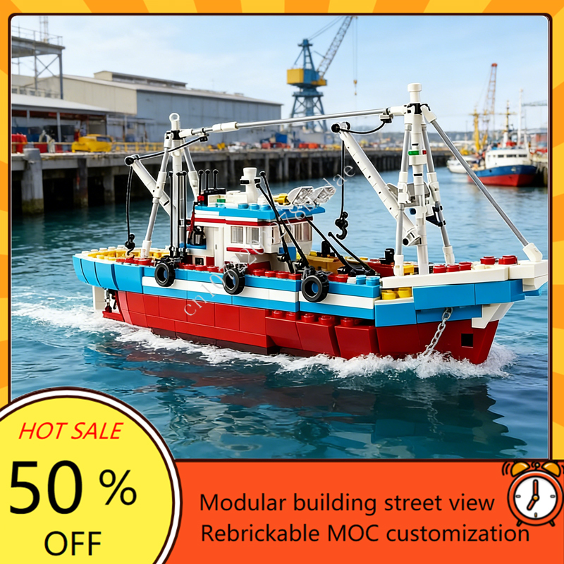 Custom 1600PCS Modular MOC-910 - Fishing Boat Trailer recensie en prijs