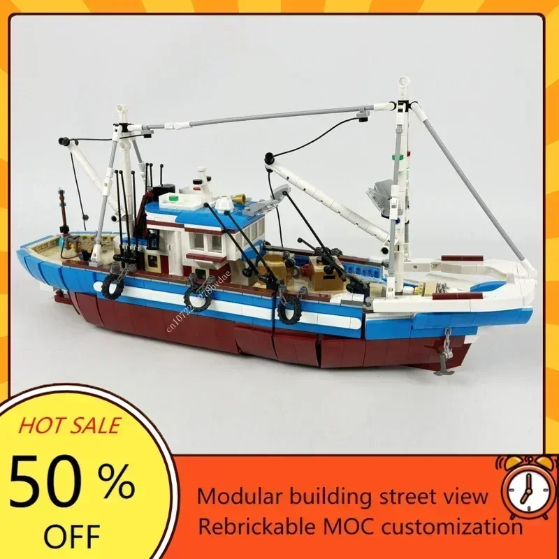 Custom 1600PCS Modular MOC-910 - Fishing Boat Trailer recensie en prijs